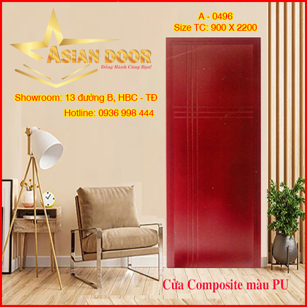 Cửa Composite sơn PU A-0496 Cửa Composite sơn PU A-0496