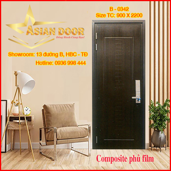 Cửa Composite phủ fiml B-0342 Cửa Composite phủ fiml