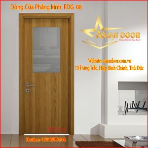 Cửa gỗ phẳng kính FDG 08