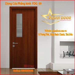 Cửa gỗ phẳng kính FDG 09